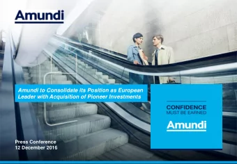 Amundi to Consolidate its Position as European  Leader with Acquisition of Pioneer Investments