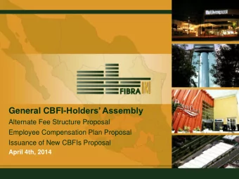 General CBFI- Holders Assembly  Alternate Fee Structure Proposal  Employee Compensation Plan