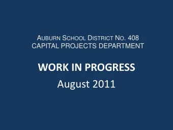 WORK IN PROGRESS  August 2011  Masonry and Concrete Improvements  Status:  Contractor:  Pioneer