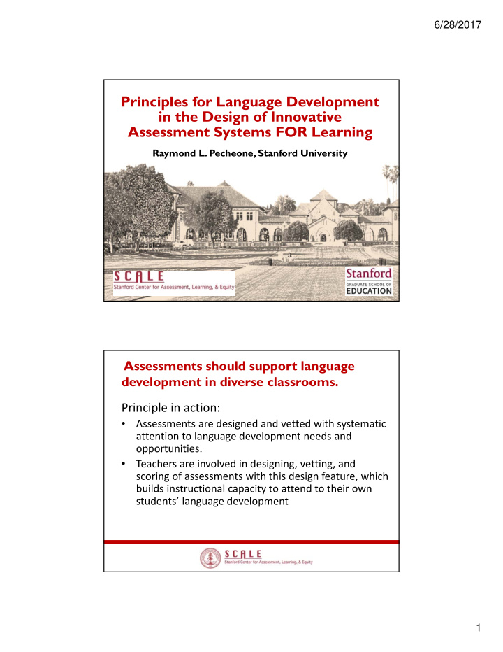 principles for language development in the design of