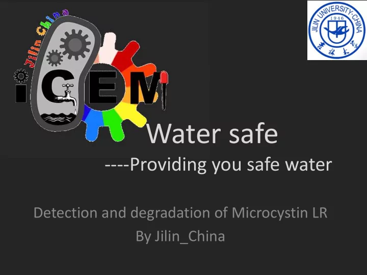water safe