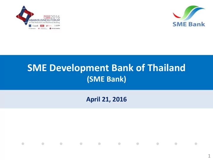 sme development bank of thailand