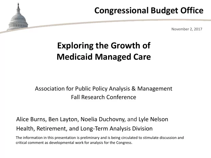 congressional budget office