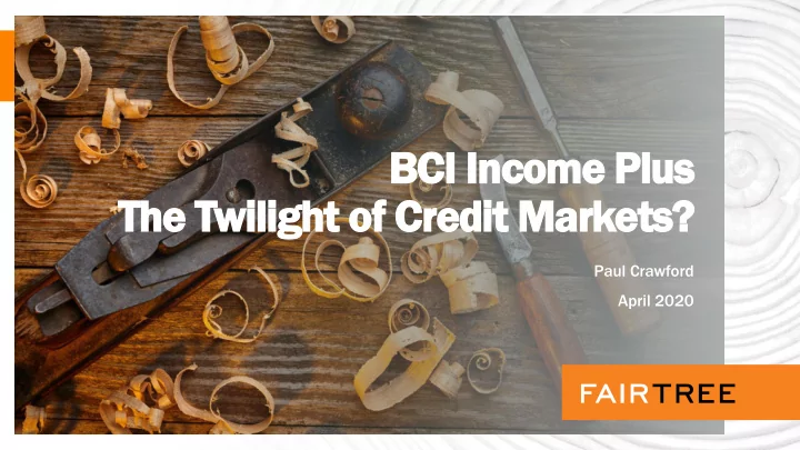 the twilight of credit markets