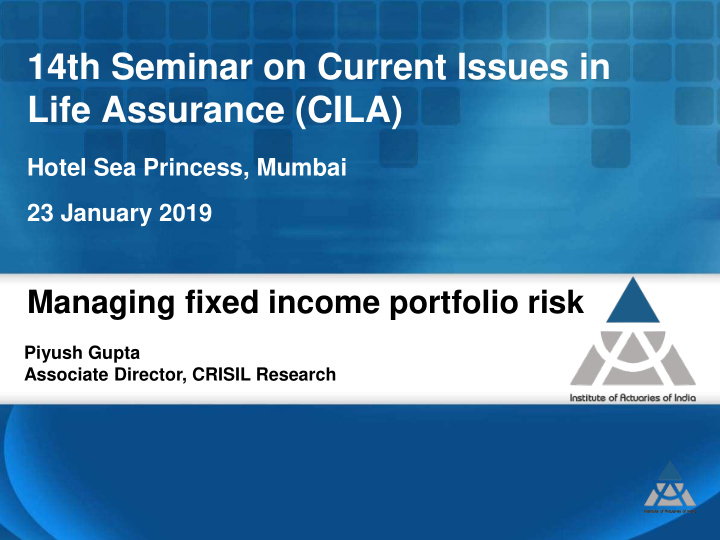 14th seminar on current issues in life assurance cila
