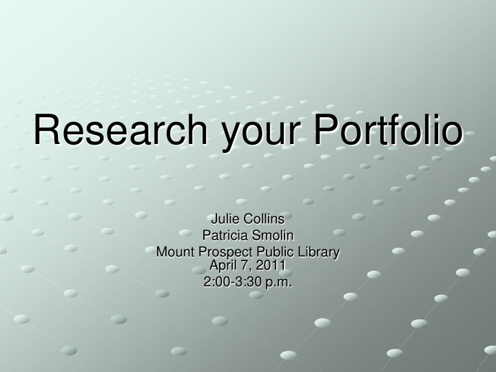 research your portfolio