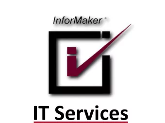 IT Services Introduction  Overview Established in 1988 Headquarter : Rio de Janeiro  Branches