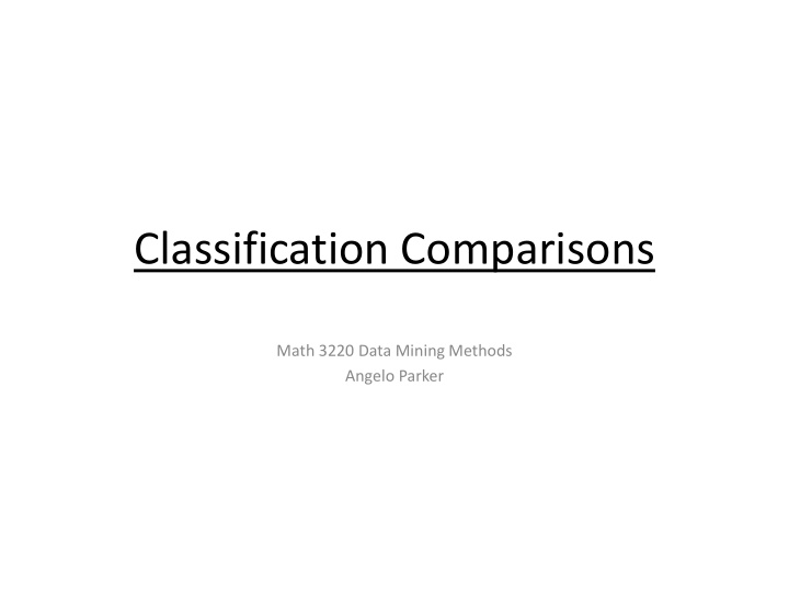 classification comparisons