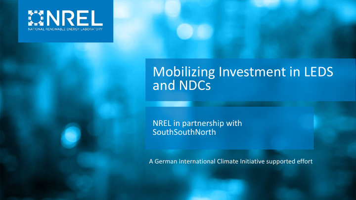 mobilizing investment in leds and ndcs