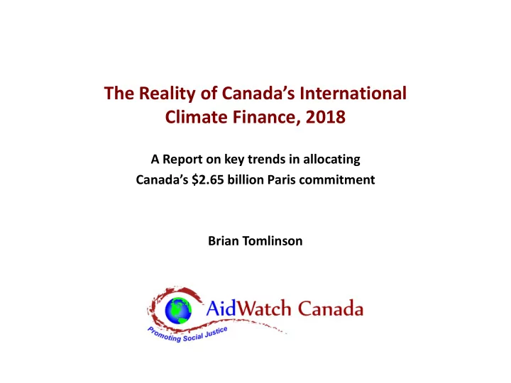 climate finance 2018