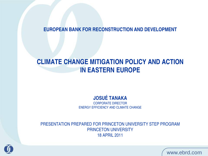 climate change mitigation policy and action in eastern