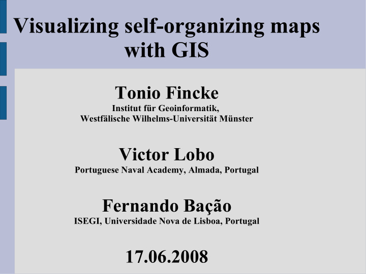 visualizing self organizing maps with gis