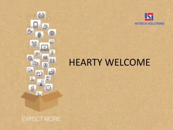 HEARTY WELCOME  Agenda    Camera Selection Parameters  Focal Length  Field of View