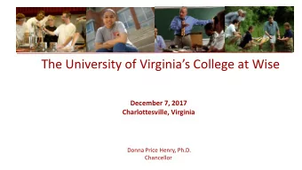 The University of Virginias College at Wise  December 7, 2017  Charlottesville, Virginia  Donna