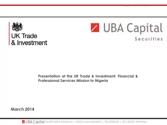 March 2014  INVESTMENT BANKING | ASSET MANAGEMENT | TRUSTEESHIP | SECURITIES TRADING  Introduction