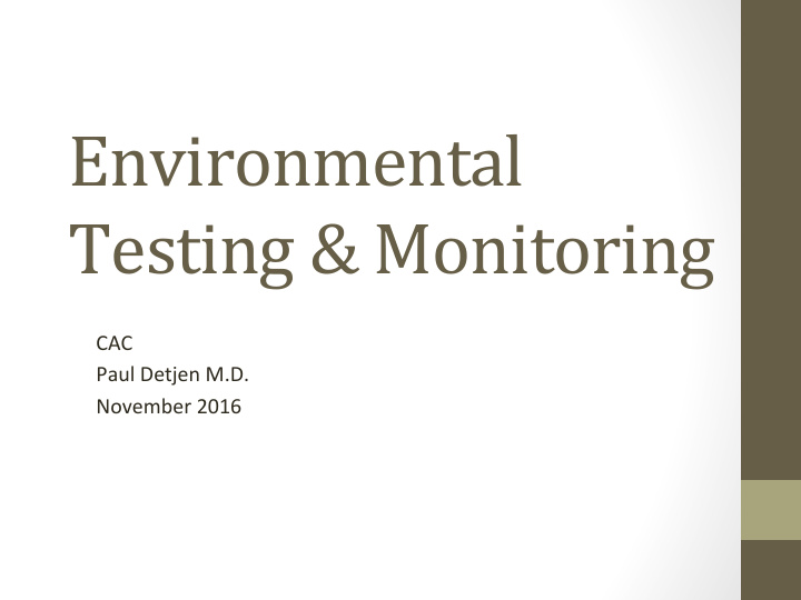 environmental testing amp monitoring