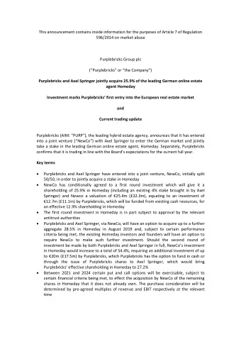 The Homeday management team, led by CEO and founder Steffen Wicker, will continue  to run the