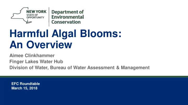 harmful algal blooms an overview