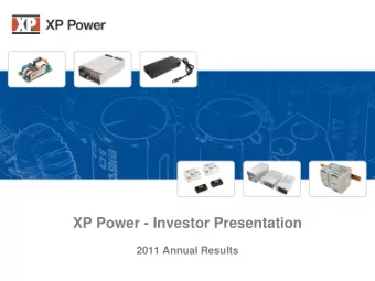 XP Power - Investor Presentation  2011 Annual Results  XP Power  Introduction to XP Power