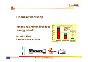 Financial workshop  Financing and funding deep  energy retrofit  Dr. Witta Ebel  Passive House