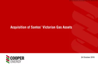 24 October 2016  NOT FOR RELEASE OR DISTRIBUTION IN THE UNITED STATES  This investor presentation