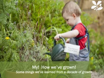 My!  How weve grown! Some things weve learned from a decade of growth Ok, so weve