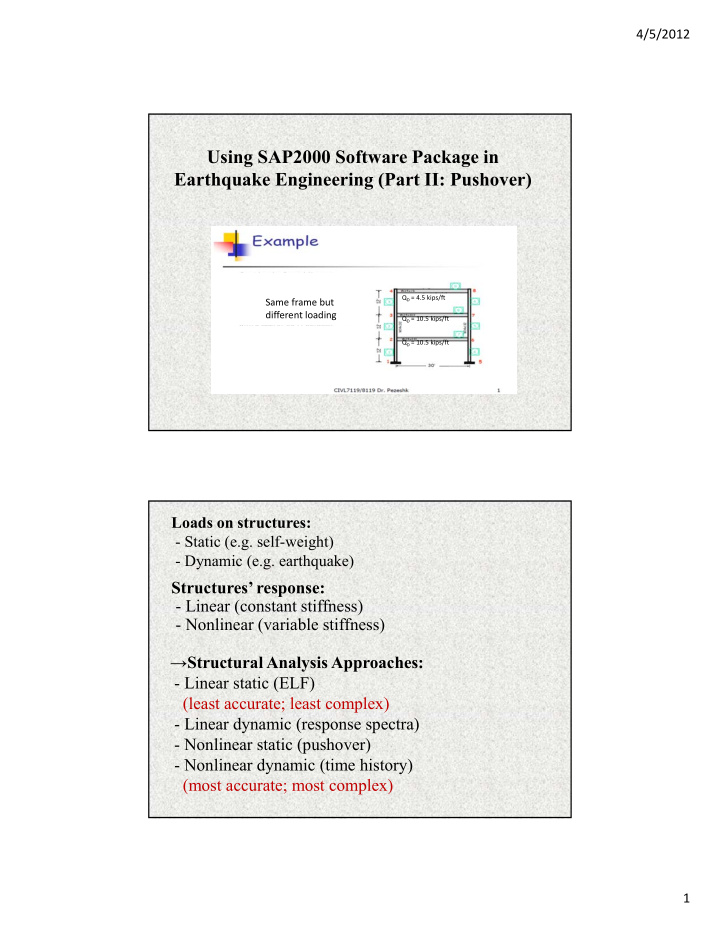 using sap2000 software package in earthquake engineering