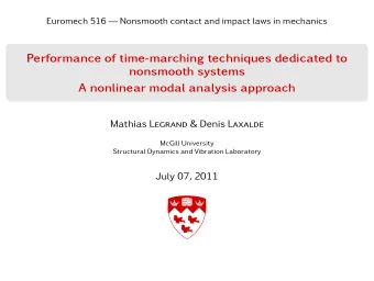Performance of time-marching techniques dedicated to  nonsmooth systems  A nonlinear modal analysis