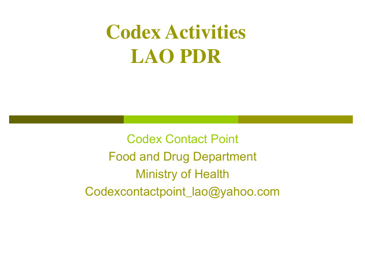 codex activities lao pdr