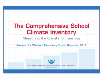 The Comprehensive School  Climate Inventory  Measuring the Climate for Learning  Prepared for