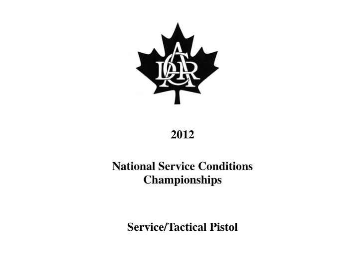 2012 national service conditions championships service