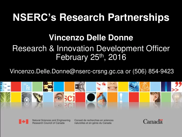 nserc s research partnerships