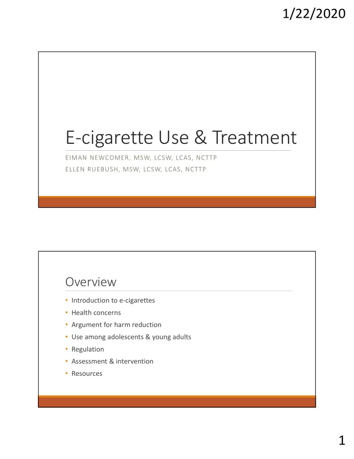 e cigarette use amp treatment