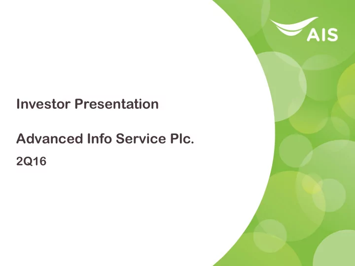 investor presentation