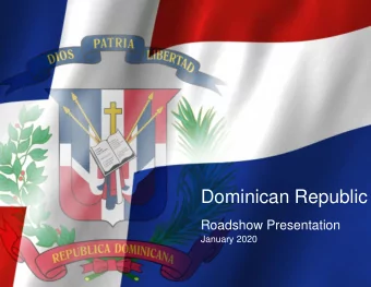 Dominican Republic  Roadshow Presentation  Dominican Republic Investor  January 2020  Presentation