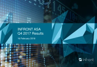 INFRONT ASA  Q4 2017 Results  16 February 2018  Disclaimer  This Presentation might include certain