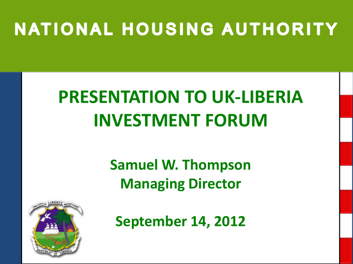 presentation to uk liberia investment forum