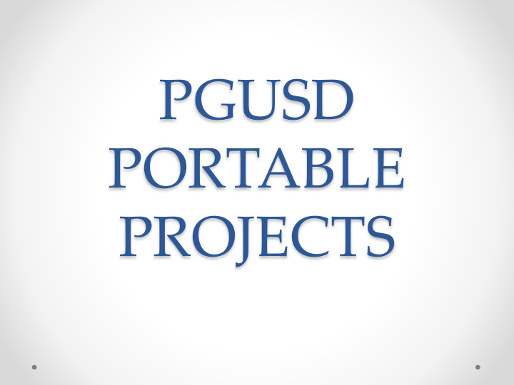 pgusd portable projects