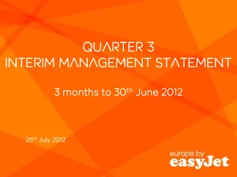 Qu  Quart  rter  er 3  In  Inte  teri  rim  m ma  mana  nageme  ment  nt Sta  tate  teme  ment  nt