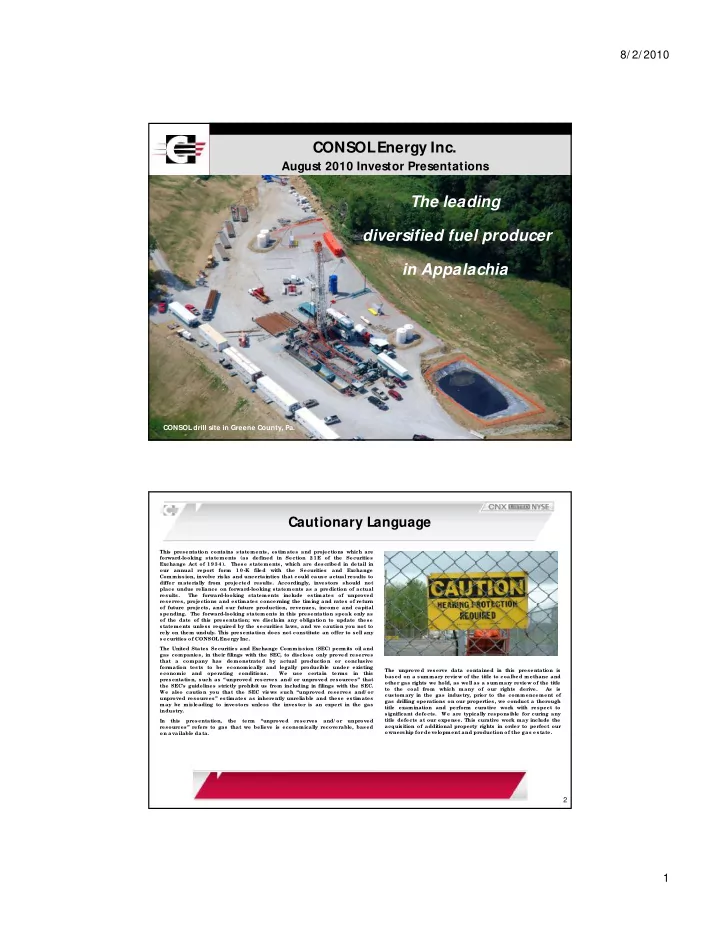 the leading diversified fuel producer in appalachia