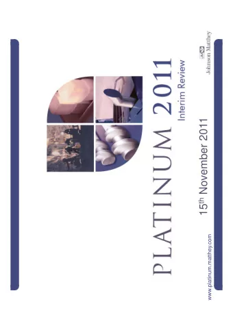 15 th November 2011  www.platinum.matthey.com  DISCLAIMER  Johnson Matthey PLC endeavours to ensure