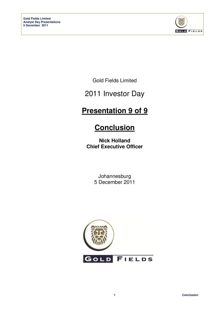 2011 investor day presentation 9 of 9