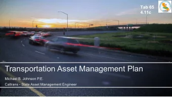 Transportation Asset Management Plan  Michael  B.  Johnson P.E.  Caltrans  - State Asset