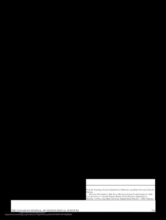 Early Ischemic Stroke Presentation in  Pakistan  Ayeesha Kamran Kamal, Bhojo Asumal Khealani,