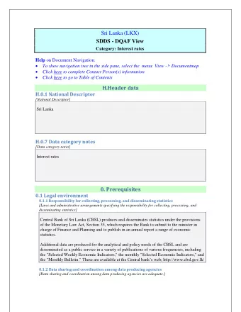 Sri Lanka (LKX)  SDDS - DQAF View  Category: Interest rates  SDDSKey Help on Document Navigation: