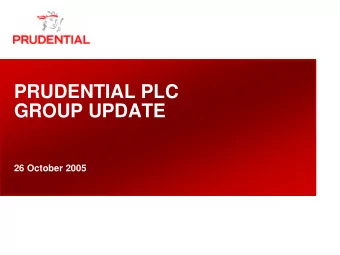 PRUDENTIAL PLC  GROUP UPDATE  26 October 2005  This statement may contain certain