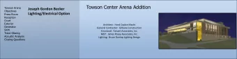 Towson Center Arena Addition  Towson Arena  Joseph Gordon Becker  Objectives  Lighting/Electrical