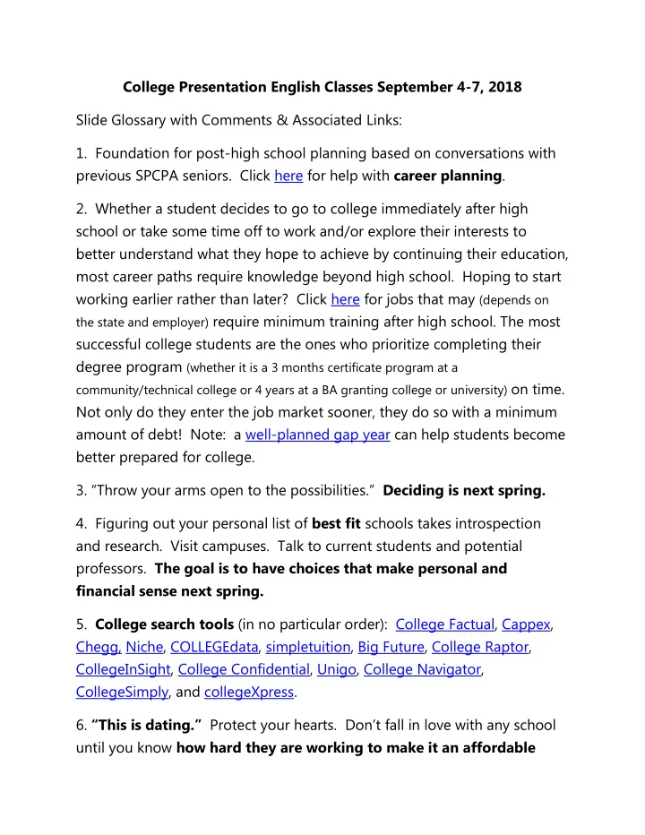 college presentation english classes september 4 7 2018