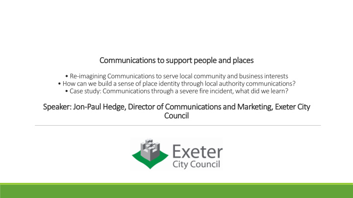 communications to support people and places