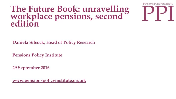 workplace pensions second